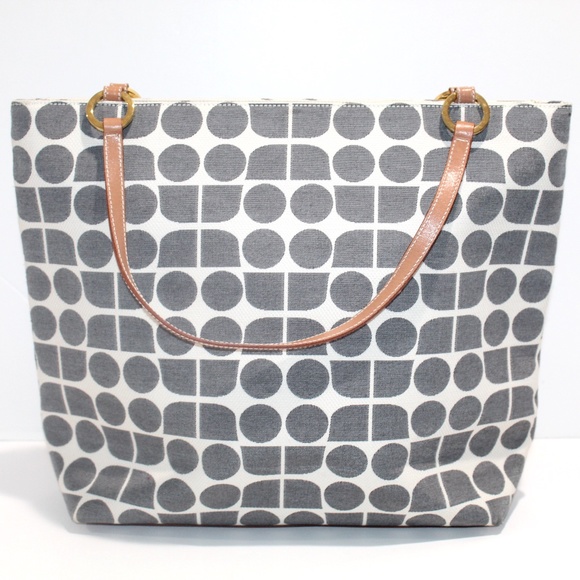 kate spade Handbags - Rare KATE SPADE CANVAS LEATHER TOTE BAG DOT NOEL